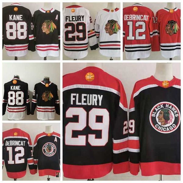 

hockey embroidered ice hockey jersey black hawks jersey, Black;red