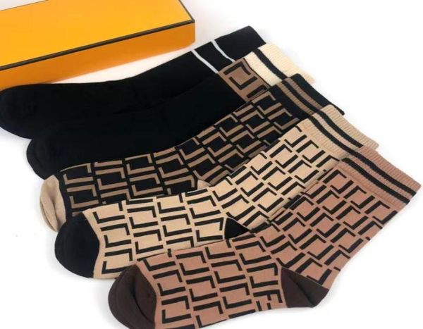 

mens womens socks designer five pair luxe sports winter letter printed f sock embroidery cotton man woman with box5759139, Black