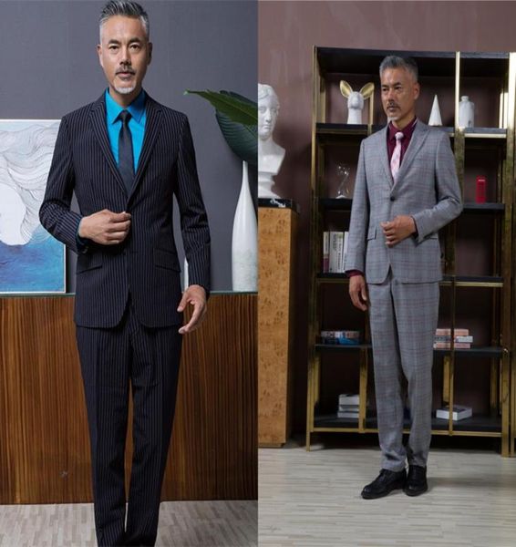 

twobutton black grey stripe wedding groom tuxedos peak lapel groomsmen mens dinner prom suits jacketpants su01001917341, Black;gray