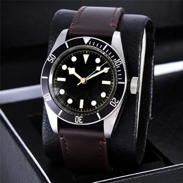 

Men's Automatic Designer Classic 41MM Mechanical Leather Strap Sapphire Waterproof Watch Montre De Lux, 11