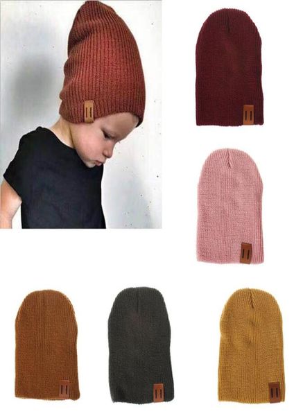 

ins kids candy colors knitting hats baby boys girls leisure caps children autumn winter warm beanie cap headging hat 8 colo5242555, Yellow