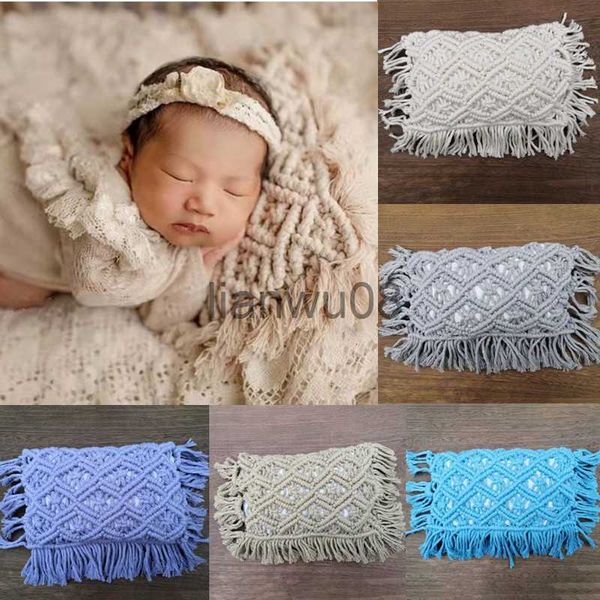 

pillows newborn pgraphy props baby mini posing pillow cotton hand woven tassel crochet pillow for baby boys girls p studio props x0726