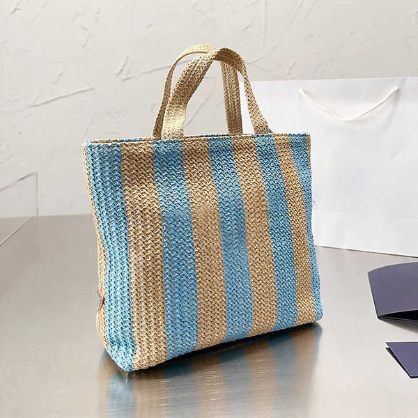 

women luxury brand tote bags straw weave ladies large capacity vacation bag beach armpit females casual handbags strip 0818