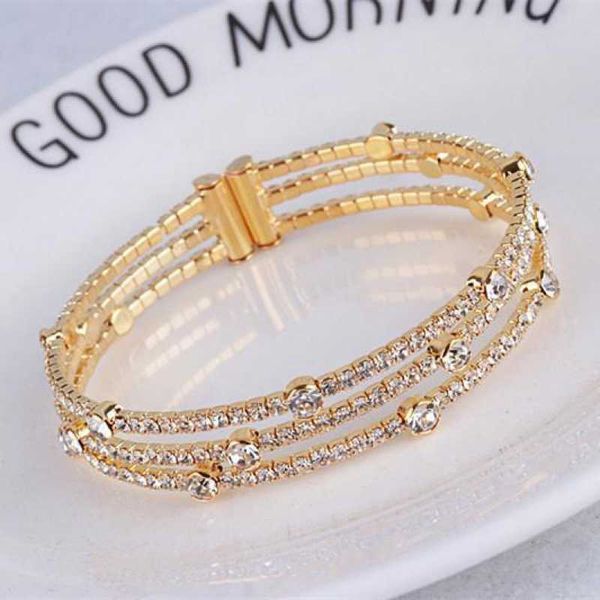 

zircon fashion exaggerate multi layered full diamond cross opening women's versatile nightclub sparkling wide bracelet batch, Golden;silver