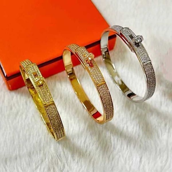 

high edition rose gold platinum new full diamond sky star for women's small and luxury feeling slightly inlaid fashion bracelet, Golden;silver