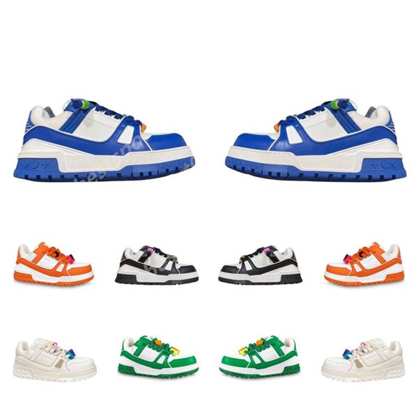 

2023 classic trainer maxi shoes designer sneakers for men women plate-forme buckle leather sneaker board shoes fashion bread shoes size 35-4