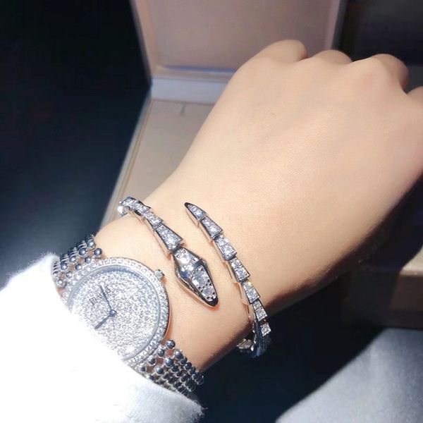 

luxury exquisite snake shaped bracelet female snake head rose gold fashion, Black