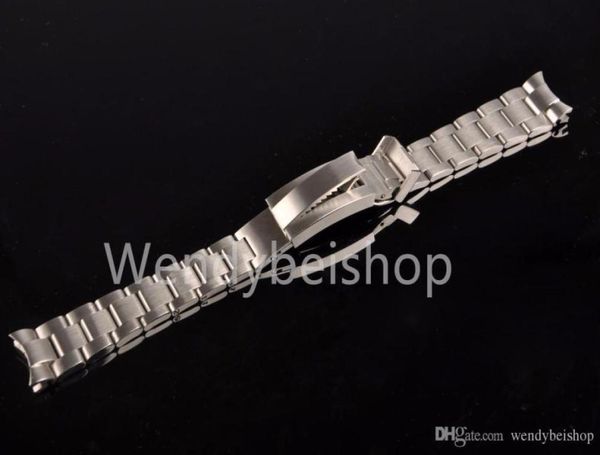 

carlywet 20 21mm solid curved end stainless steel screw links wrist watch band bracelet strap glide flip lock deployment clasp buc6267031, Black;brown