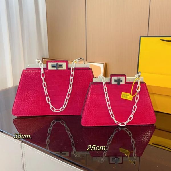 

2023 crocodile peekaboo shoulder bags designer bag woman crossbody chain bag trapezoid purse underarm tote medium small size leather 5a