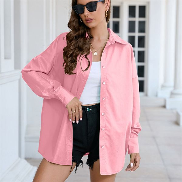 

lu womens candy colors shirt women beautiful blouses with collar 2023 summer green button up shirts oversized long sleeve top