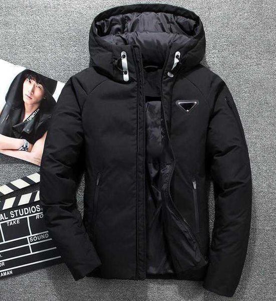 

2023s white duck downjackets fashion casual hooded down jacket thickened warm outdoor sports down jacketouterwear parkas, Black