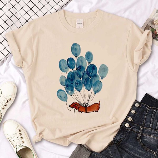 

dachshund t shirt women harajuku funny t shirt female funny harajuku clothing, White