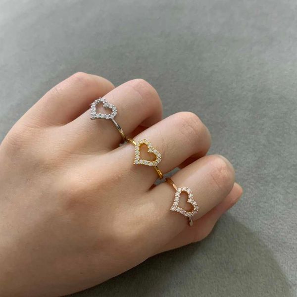 

high version tiffay s925 all body sterling silver heart ring fashion versatile personalized new women's edition