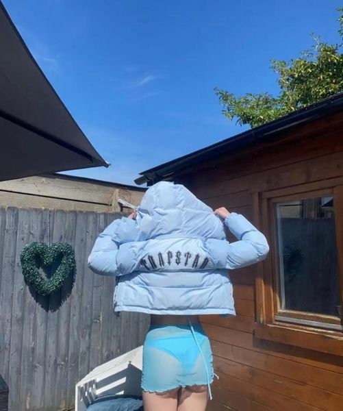 

high street fashion men winter london puffer jacket cream women removable hoodie 2022 embroidered coat4534121, Black;brown