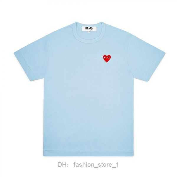 

summer mens t-shirts cdgs play t shirt commes short sleeve womens des badge garcons embroidery heart red love 10 g3qa, White;black