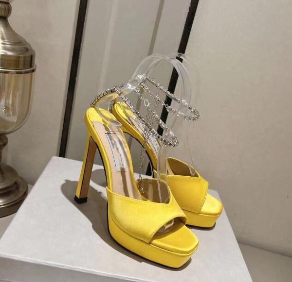 

brand designer luxury woman cashmere high heels classics cattlehide bottom wedding party diamond sandal high-quality lady summer outdoors be, Black