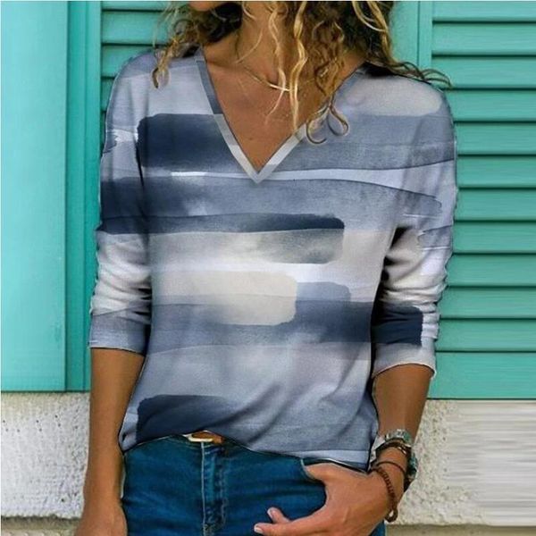

womens blouses shirts spring diamond color print blouse shirt women elegant vneck long sleeve autumn casual loose plus size streetwear blusa, White