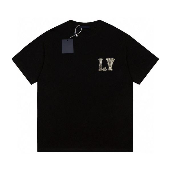 

men's plus tees & polos round neck embroidered and printed polar style summer wear with street pure cotton m set shorts tshirt 3wf, Black;brown