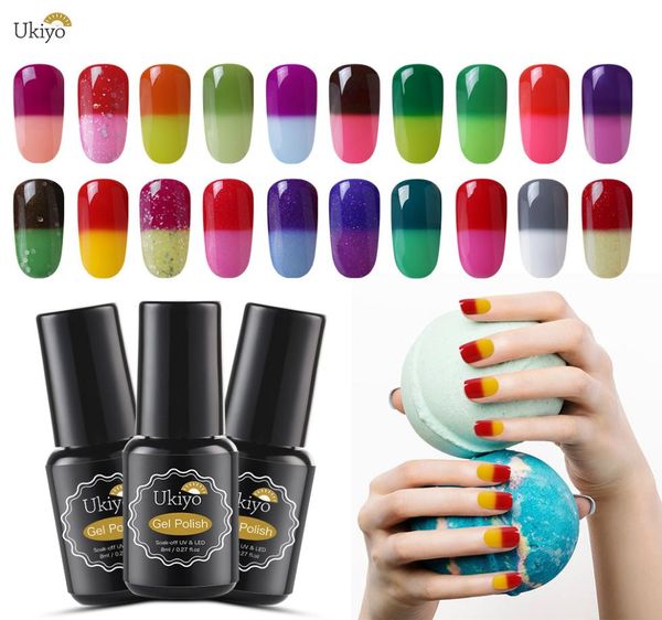 

ukiyo temperature change color gel nail polish chameleon thermo gel varnish semi permanent soak off gel polish nail art lacquer2988362, Red;pink
