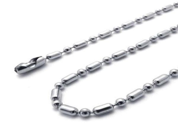 

304 stainless steel 24mm beaded ball chains necklace 50cm 55cm 60cm 70cm 20pcslot fn1013363706, Silver