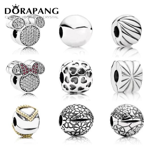 

dorapang 100 925 sterling silver fixed buckle safety clip charm bead collocation bracelet diy bangle factory whole2670472, Black