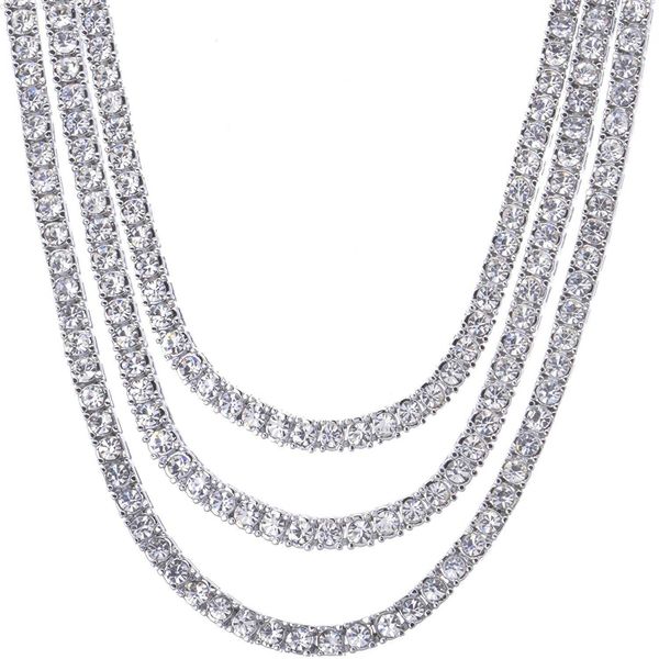 

925 sterling silver 3mm vvs moissanite diamond tennis necklace