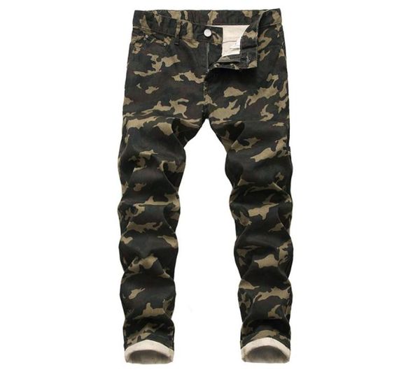 

new men camouflage jeans pencil jeans cargo pants camouflage colorful fashional casual pocket denim pants 887700, Blue