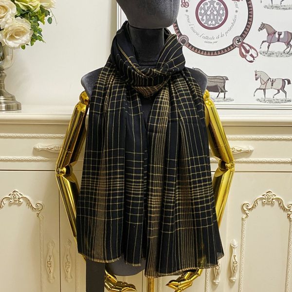 

women's long scarf scarves shawl 100% cashmere material embroidery letters plaid big size 200cm - 90cm, Blue;gray