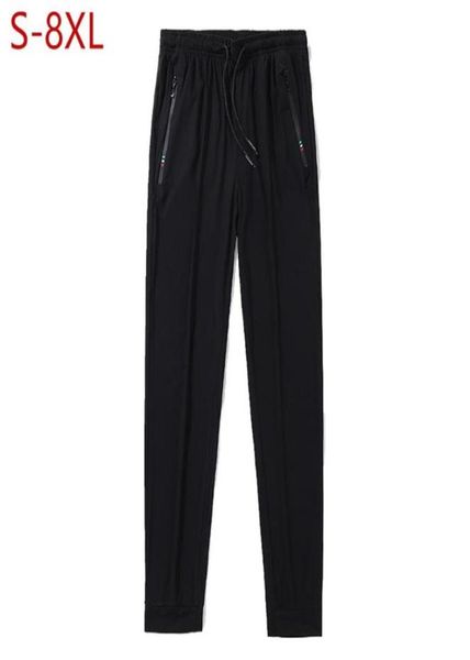 

plus large size 8xl joggers men pants casual sweatpants stretch tracksuit drawstring comfortable elastic waist trousers for men4681571, Black