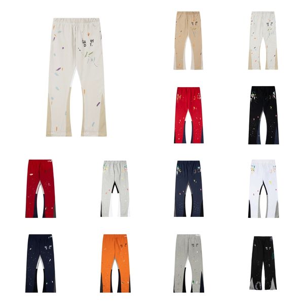 

mens jeans pants galleries sweat depts speckled letter print men's women's couple loose versatile casual straight, Blue
