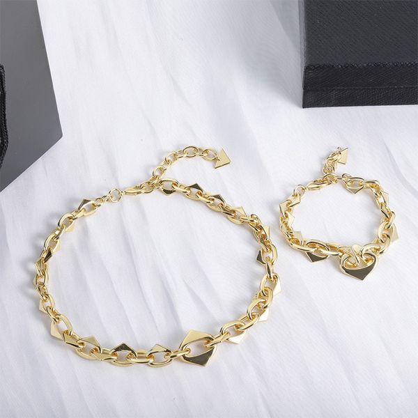 

simple gold plated bracelet necklace ladies stainless steel thick chain classy party jewelry shiny luxury accessories party headdress, Silver