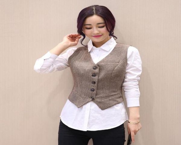 

2022 spring new retro suit vest ladies waistcoat short jacket casual coat women3833529, Black;white