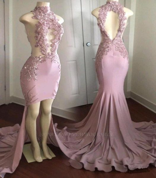 

2020 special design of high collar prom dress jewel chiffon lace evening dress flowers pattern modern vintage classic prom dr2110648, Black