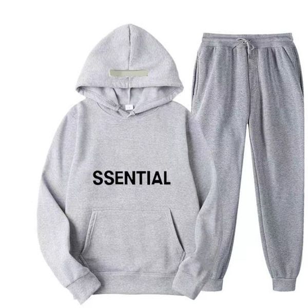 

men's set tracksuits designer women sweater two piece women sets autumn and winter hooded sweater set high-quality letter printing tren, Gray