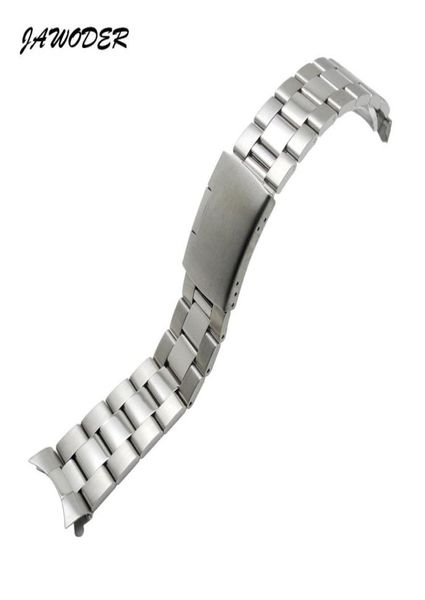 

jawoder watch band 18 19 20 22 23 24mm silver pure solid stainless steel polishingbrushed watch strap deployment buckle bracelets7501173, Black;brown