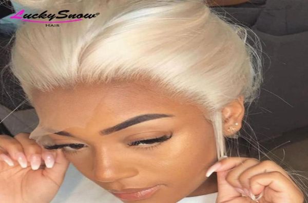 

lace wigs short blunt cut straight bob front wig human hair brazilian remy 613 blonde colored transparent for black women49295941170598, Black;brown