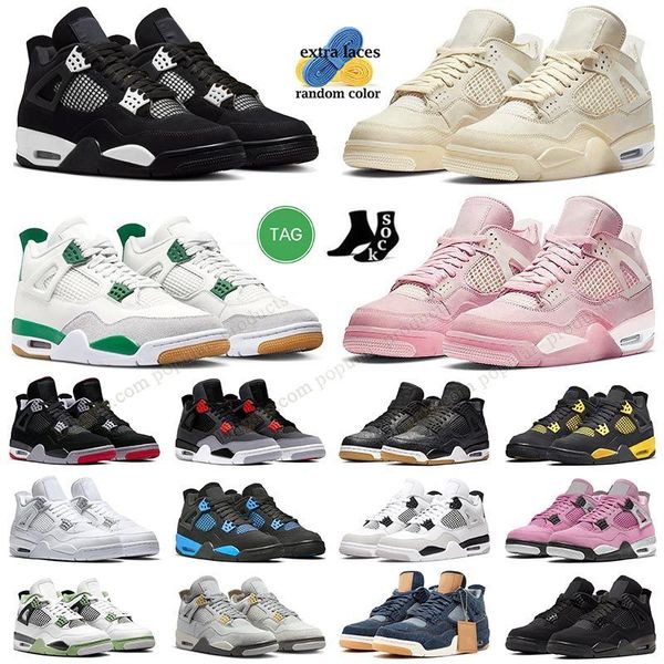 

mens womens jumpman 4s basketball shoes 4 pine green ow-pink sail black cat white columbia ii cool grey infrared seafoam pn dust sneakers ou