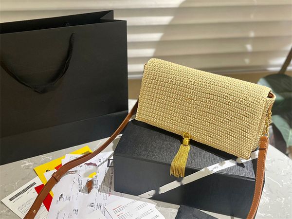 

2023 new luxury designer bag fashion lafite beach woven crossbody bag fringe bag party bag gift classic women's purse women's shou