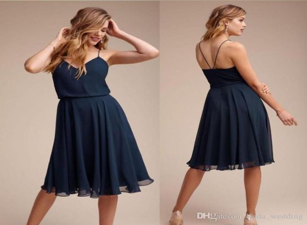 

2019 boho bridesmaid dress for summer a line chiffon backless knee length wedding guest maid of honor gown plus size custom 4292471, White;pink