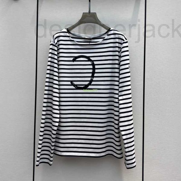 

women's sweatshirts designer cotton women pullover clothing with letter pattern girls loose milan runway high end luxury brand striped, Black