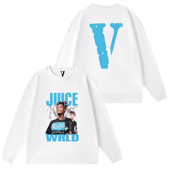 

vlone pullover men and women "v" rabbit letter print pullover fashion trend hip-hop casual brand men's luxury clothing street, Black