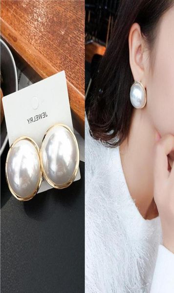

stud japan vintage simulated pearl earrings 2021 design temperament ear cuff pendientes for women all match6215240, Golden;silver