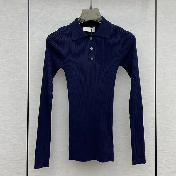 

refined style cashmere and silk knit slim fit clothes women long sleeve casual refined style polo shirt lady navy all match luxury fashion, White