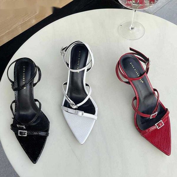 

sandals women pumps female shoes pointed toe new in fashion thin high heels spring summer ladies slides footwear 230417, Black