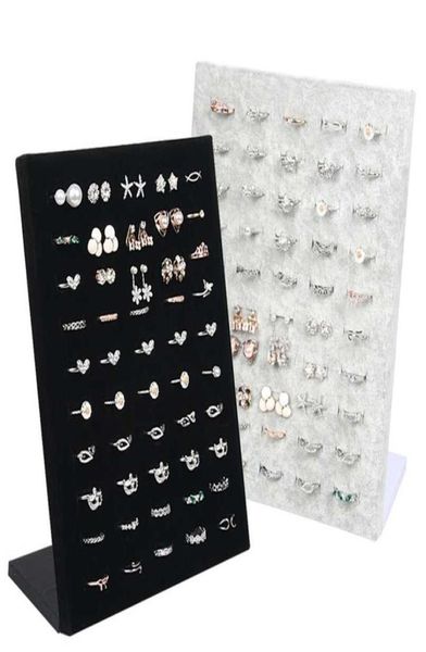 

velvet ring display holder stand for store 50 seat for rings storage jewelry display wall jewellry organizer rack 2111104567562, Black