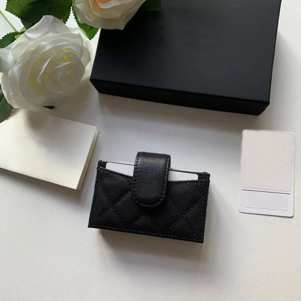 

10a super original quality womens wallet real leather caviar card holder black quilted coin purse lady credit card wallets luxury designers, Red;black