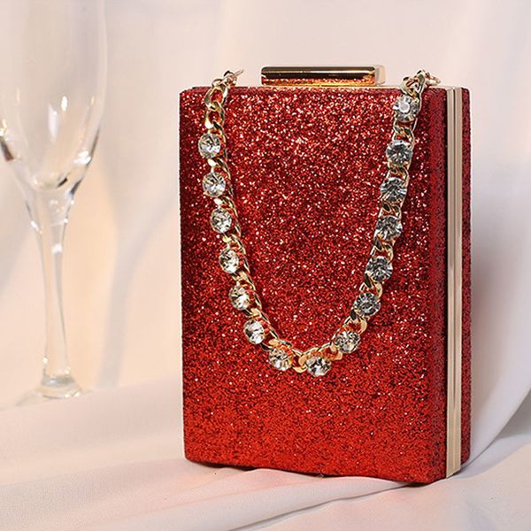 

evening bags luxury designer handbags ladies clutch bag women party purses fashion handle sequin box shape 230725