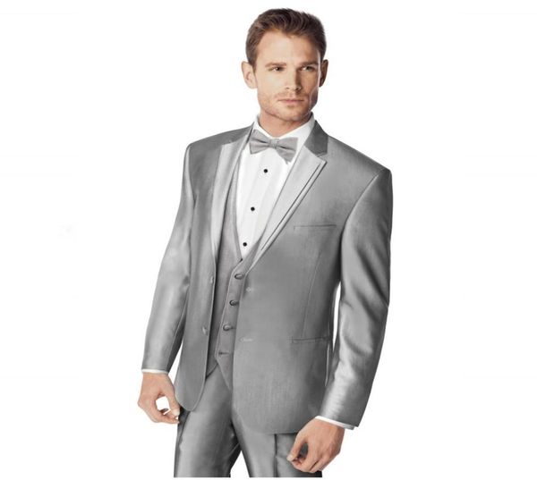 

2020 new arrival handsome silver color bridegroom groomman tuxedojacketpanttiewaistcoat 7879243004, Black;gray