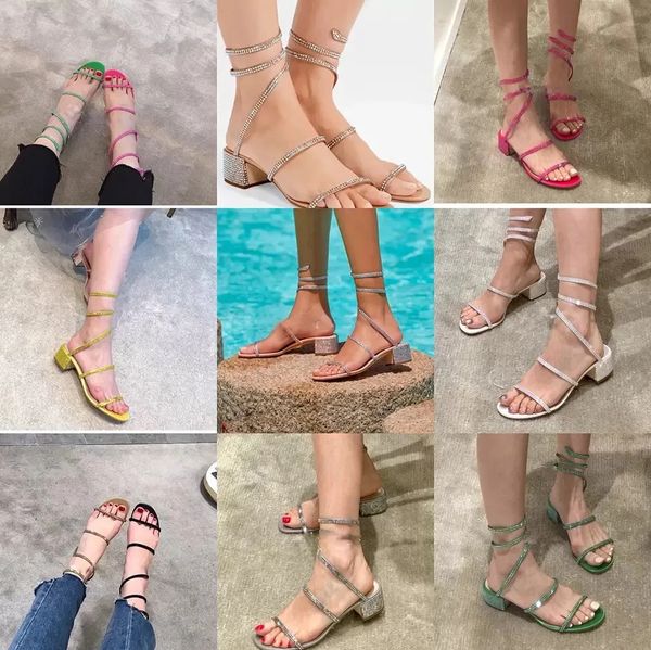 

elegant cleo women sandals design shoes renescaovillas crystal-embellished spiral wraps wrapped gladiator sandalias low-heeled wedding,party, Black