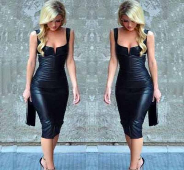 

womens fashion leather dress womens casual solid color skirts 2020 new selling summer dresses elegant skirt sleeveless leather1894298, Black;gray